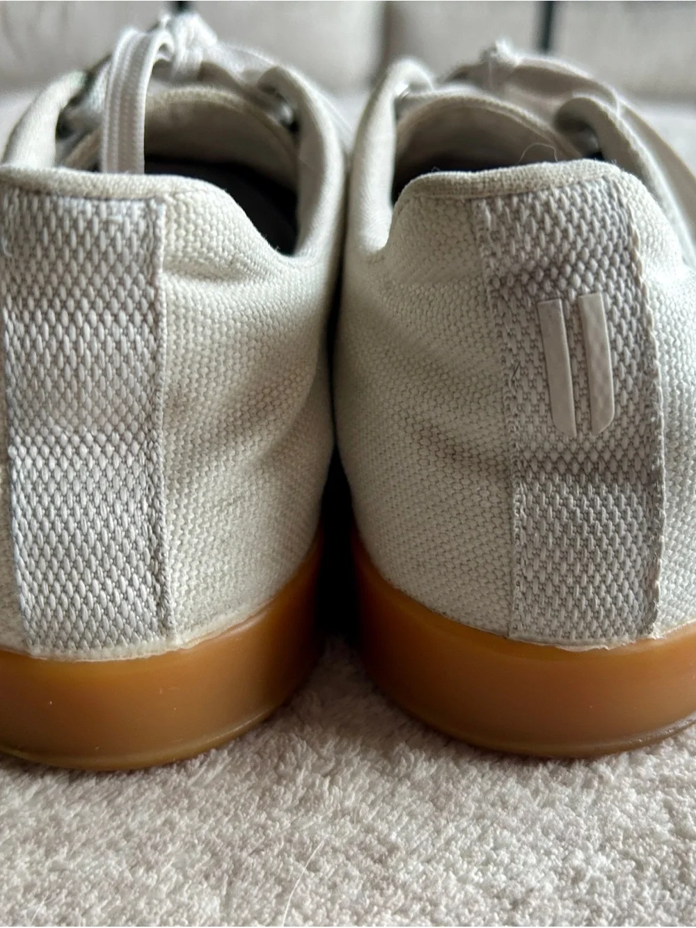 Womens Canvas Lace-Up NOBULL’s in Off-White with Gum Sole